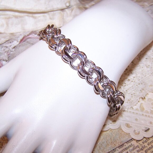 Ballou Sterling Silver Double Link Starter Charm Bracelet - 8.25" Long - Picture 3 of 11